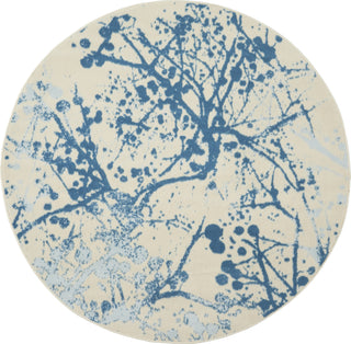 Jubilant JUB12 Ivory/Blue Area Rug by Nourison 5'3'' Round