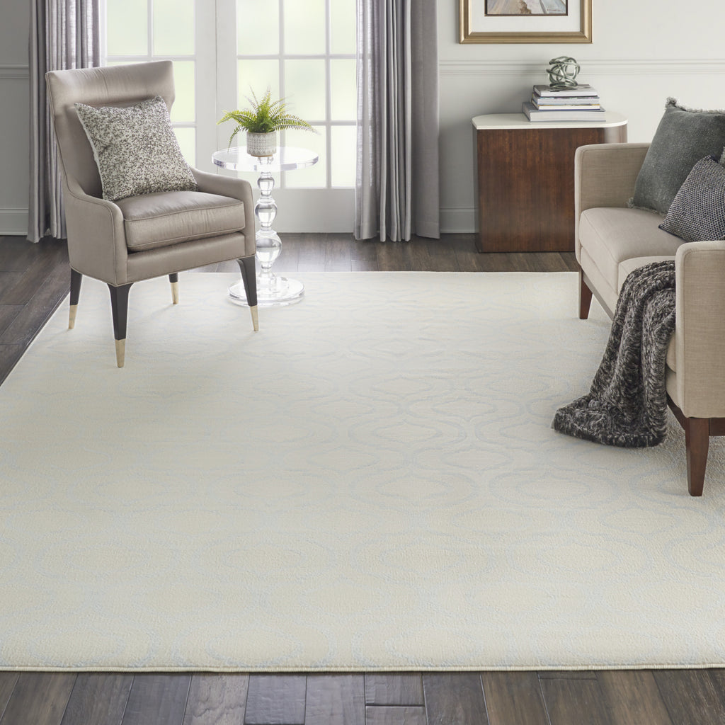 Jubilant JUB19 Ivory/Blue Area Rug by Nourison Room Scene Featured