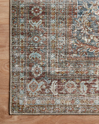 Loloi Jules JUL-05 Lagoon/Brick Area Rug by Chris Loves Julia Corner On Wood