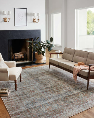 Chris Loves Julia x Loloi Jules JUL-05 Lagoon/Brick Area Rug Lifestyle Image Feature