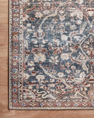 Loloi Jules JUL-06 Denim/Spice Area Rug by Chris Loves Julia Corner On Wood