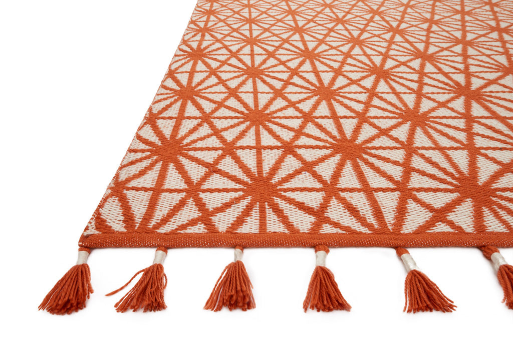 Loloi Kahelo KH-01 Ivory/Coral Area Rug by Justina Blakeney Corner Feature