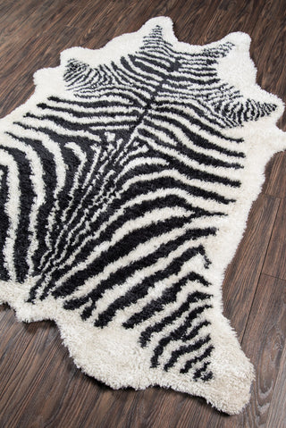 Momeni Kalahari KAL-1 Black Area Rug by Novogratz Closeup