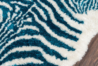 Momeni Kalahari KAL-1 Turquoise Area Rug by Novogratz Corner Shot