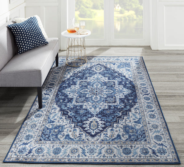 Momeni Karachi KAR8 Blue Area Rug Incredible Rugs and Decor