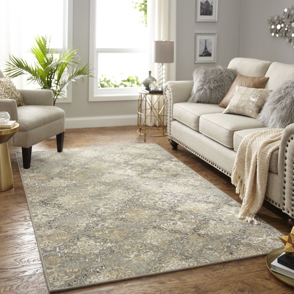 Karastan Design Concepts Simpatico Moy Silver Area Rug Main Feature