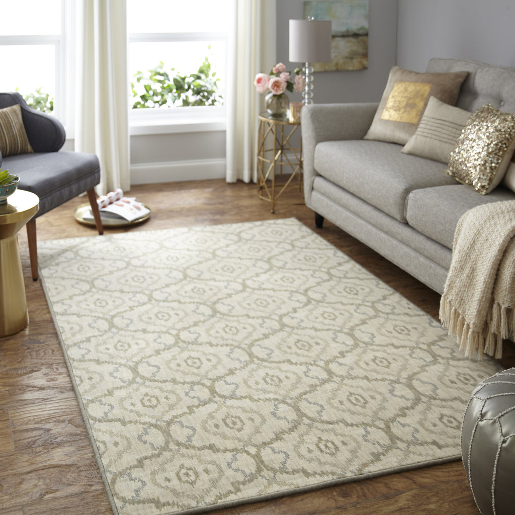 Karastan Design Concepts Simpatico Gala Cream Area Rug Featured room scene