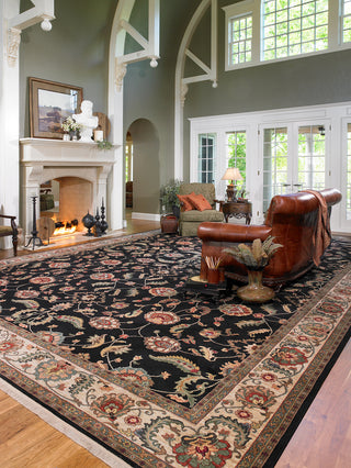 Karastan Ashara Agra Black Area Rug Room Scene Feature