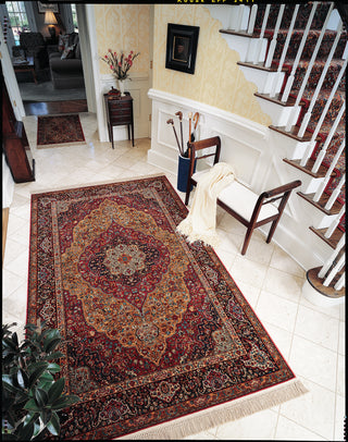 Karastan Original Medallion Kirman Area Rug Room Scene Feature