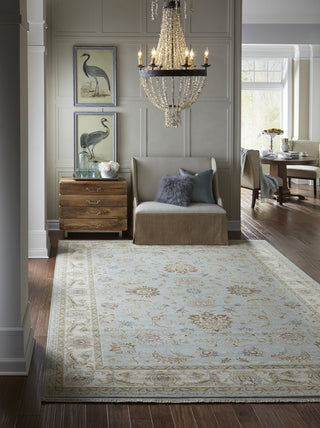 Karastan Sovereign Anastasia Robin's Egg Area Rug Featured room scene