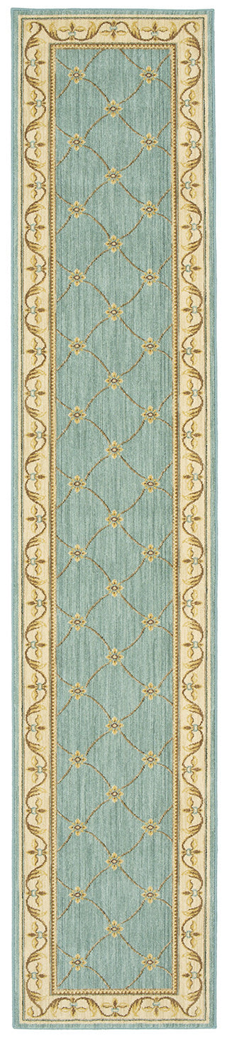 Karastan Sierra Mar Marie Louise Robin's Egg Area Rug Runner