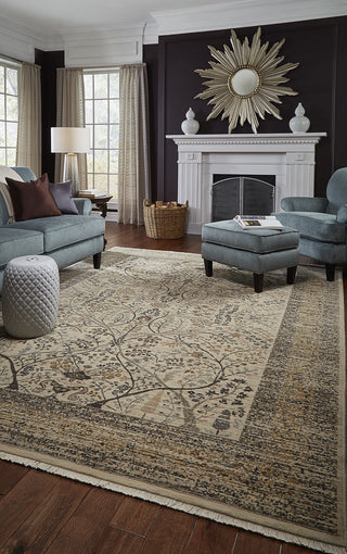 Karastan Titanium Sans Pareil Ivory Area Rug Room Scene Feature