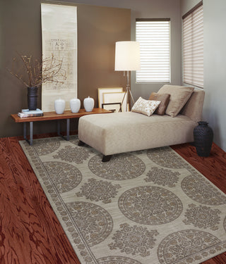 Karastan Pacifica Olympia Beige Area Rug Room Scene Feature