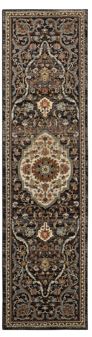 Karastan Spice Market Petra Charcoal Area Rug 2' 4'' X 7' 10'' Runner