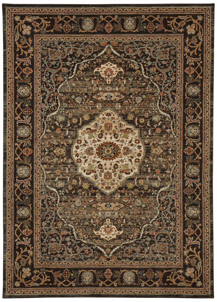Karastan Spice Market Petra Charcoal Area Rug Main Image 5'3"x7'10" Size