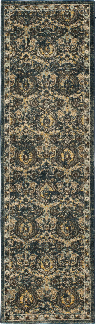 Karastan Touchstone Boyne Blue Teal Area Rug Runner