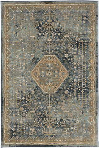 Karastan Touchstone Suir Blue Teal Area Rug Main Image 5'3''x7'10'' Size 