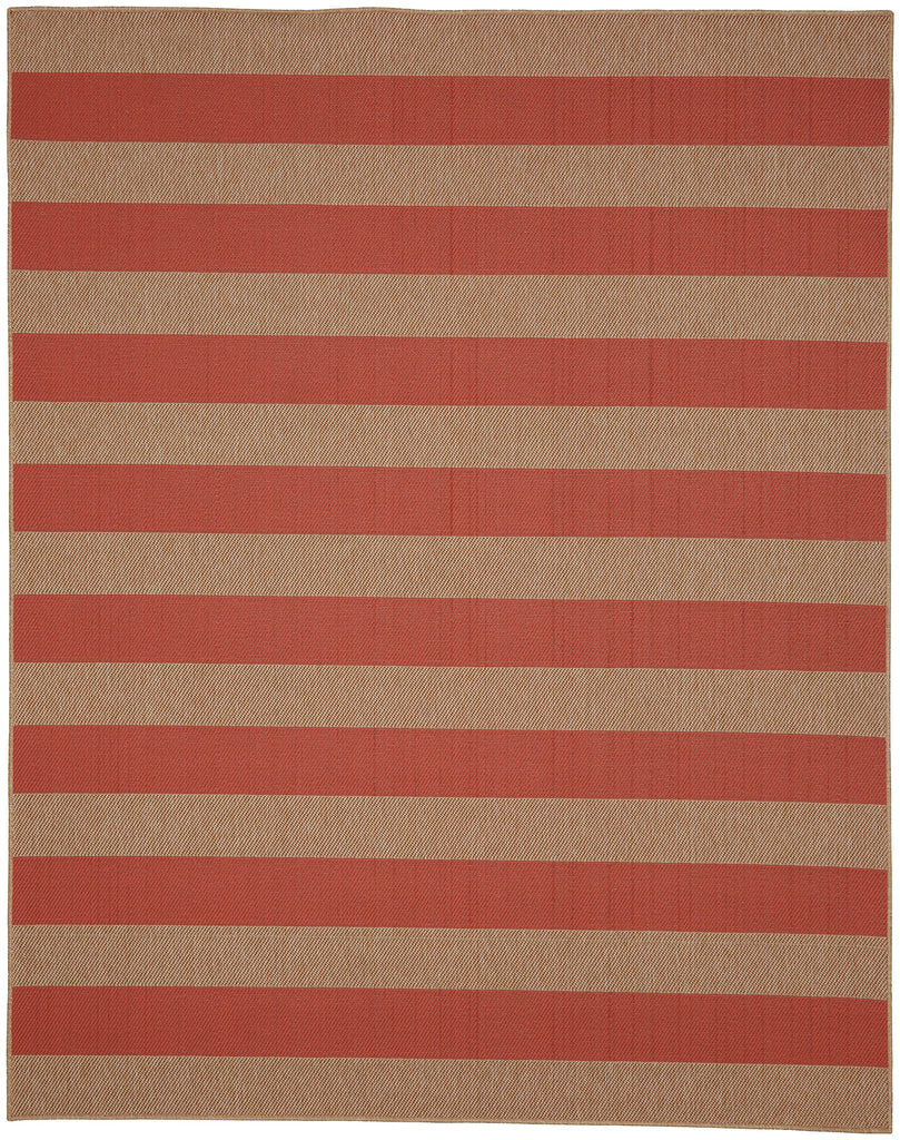 Karastan Portico Riviera Stripe Coral Area Rug main image