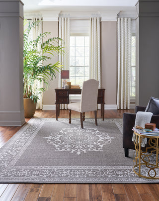 Karastan Portico San Tropez Grey Area Rug Room Scene