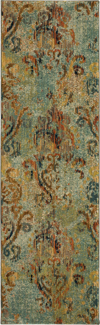 Karastan Intrigue Wile Aquamarine Area Rug Runner