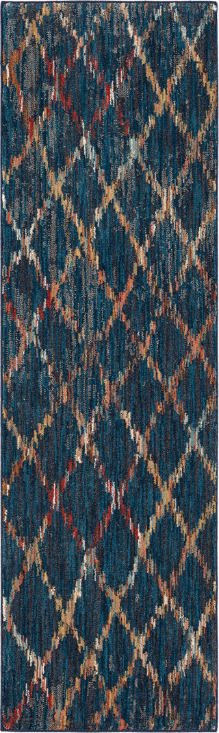 Karastan Intrigue Pique Sapphire Area Rug Runner