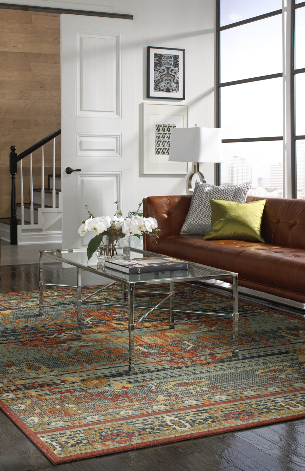 Mohawk Home Vintage Tapis Left Bank Garnet Multi Area Rug by Patina Vie Room Scene Feature