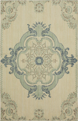 Karastan Vintage Tapis Crown Jewel Aqua Beige Area Rug by Patina Vie main image