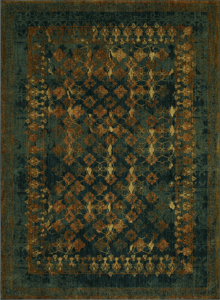 Karastan Spice Market Faded Arabesque Sapphire Area Rug by Patina Vie main image