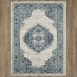 Karastan Zephyr Acropolis Robin's Egg Area Rug on Wood 