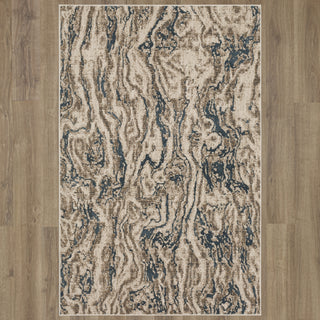 Karastan Enigma Alluvium Robins Egg Area Rug on Wood 