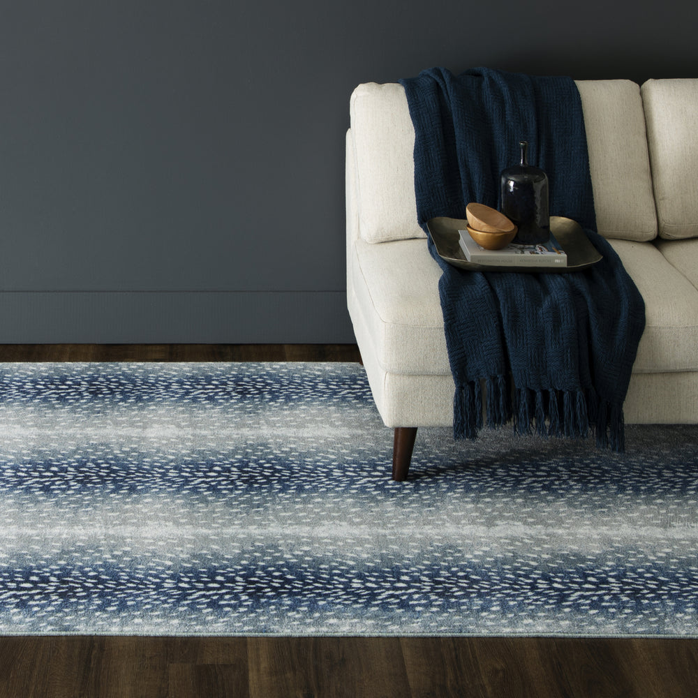 Kalahari Antelope Skin Blue Area Rug featured image