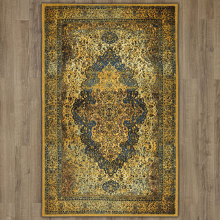 Karastan Antiquity Bandar Blue Area Rug on Wood 