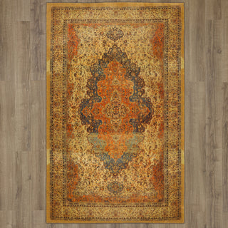 Karastan Antiquity Bandar Gold Area Rug on Wood