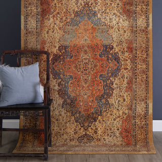 Karastan Antiquity Bandar Gold Area Rug Room Scene Featured 