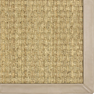 Karastan Modern Classics Basketweave Seagrass Area Rug Swatch Image -  Leather Border - Chatham Mushroom Feature