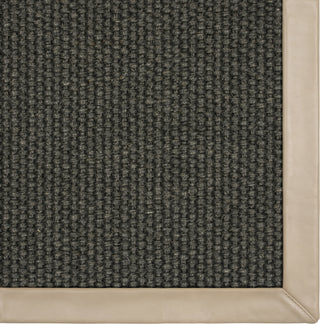 Karastan Modern Classics Basketweave Sisal Gunmetal Area Rug Swatch Image -  Leather Border - Chatham Mushroom Feature