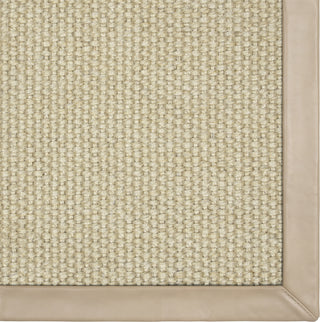 Karastan Modern Classics Basketweave Sisal Moonstruck Area Rug Swatch Image -  Leather Border - Chatham Mushroom Feature