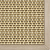 Karastan Modern Classics Basketweave Sisal Neutral Tri Color Area Rug Swatch Image -  Leather Border - Chatham Mushroom Feature