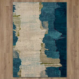 Karastan Meraki Beate Oyster Area Rug on Wood 