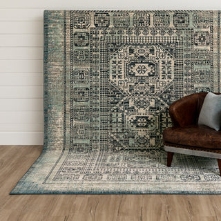 Karastan Estate Bleinhem Blue Area Rug Lifestyle Image Feature