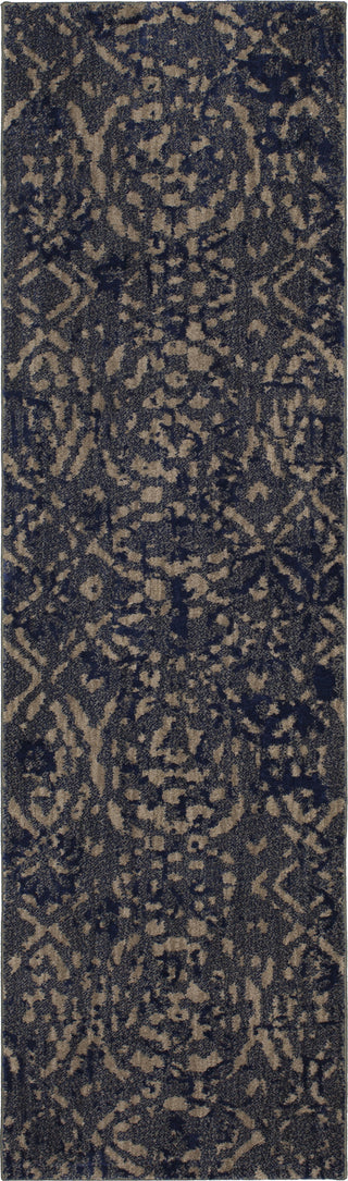 Karastan Cosmopolitan Block Print Ink Blue Area Rug by Patina Vie Runner