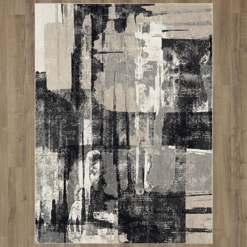 Karastan Epiphany Brush Strokes Soot Area Rug – Incredible Rugs and Decor