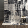 Karastan Epiphany Brush Strokes Soot Area Rug Room Scene Featured 