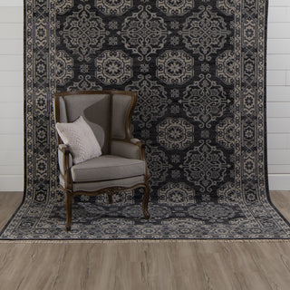 Karastan Paradigm Camille Black Area Rug Room Scene Featured 