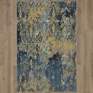 Karastan Intrigue Captivate Indigo Area Rug On Wood 