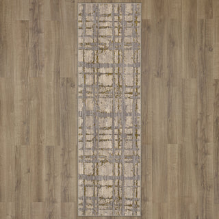 Karastan Axiom Chiasma Gold Area Rug Runner On Wood