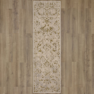 Karastan Axiom Chisel Gold Area Rug Runner on Wood 