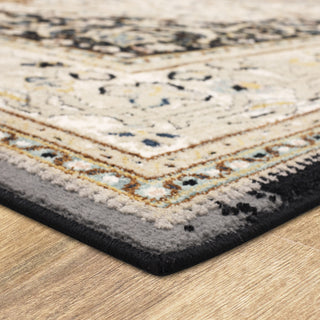 Karastan Zephyr Chronos Black Area Rug Corner 