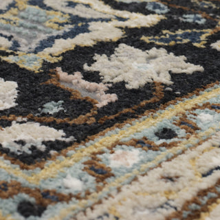 Karastan Zephyr Chronos Black Area Rug Close Up 