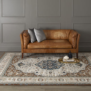 Karastan Zephyr Chronos Rust Area Rug Room Scene Featured